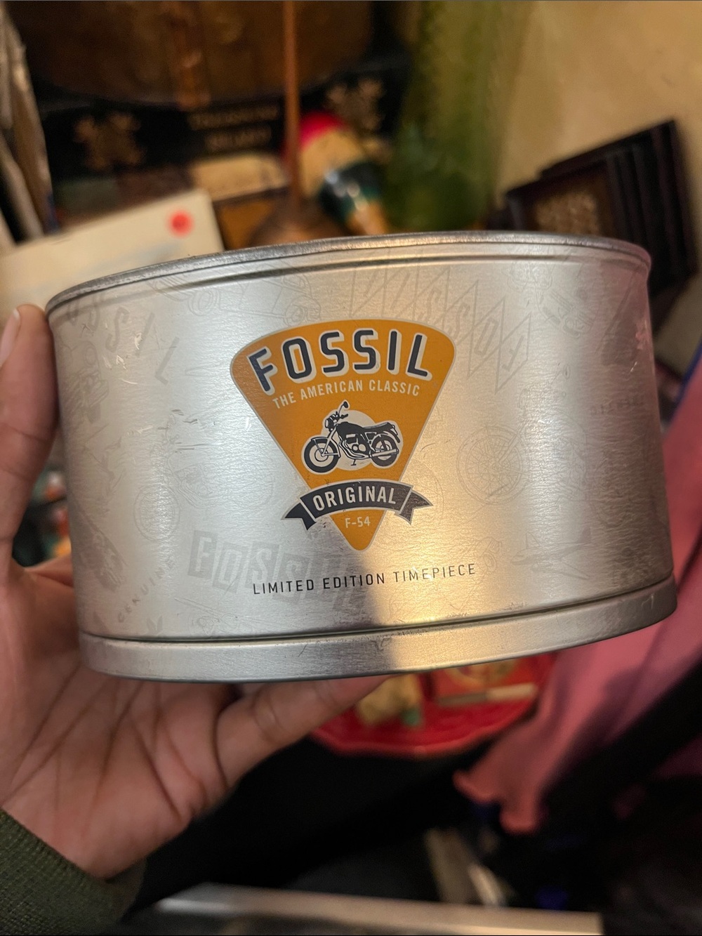 VINTAGE FOSSIL MOTORCYCLE CLOCK - Picture 2 of 2
